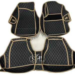 کفپوش چرم و موکت گلدوزی شده پژو پارس و 405 | طرح هیبریدی لوکس