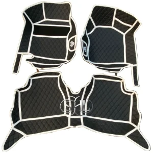 کفپوش چرمی 6 بعدی خانواده سایپا (پراید، تیبا، ساینا و کوییک) | گلدوزی شده طرح اسپرت